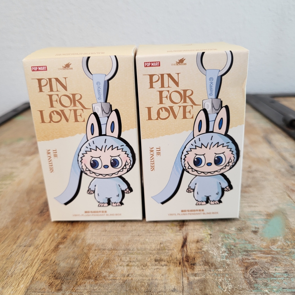 Pop Mart The Monsters Pin For Love Labubus Blind Box A-M Blind Boxes Set Of 2